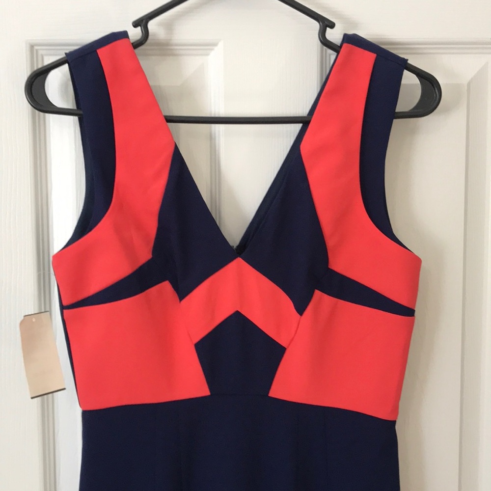 NWT 5/48 Brand Saks Off 5th navy coral dress